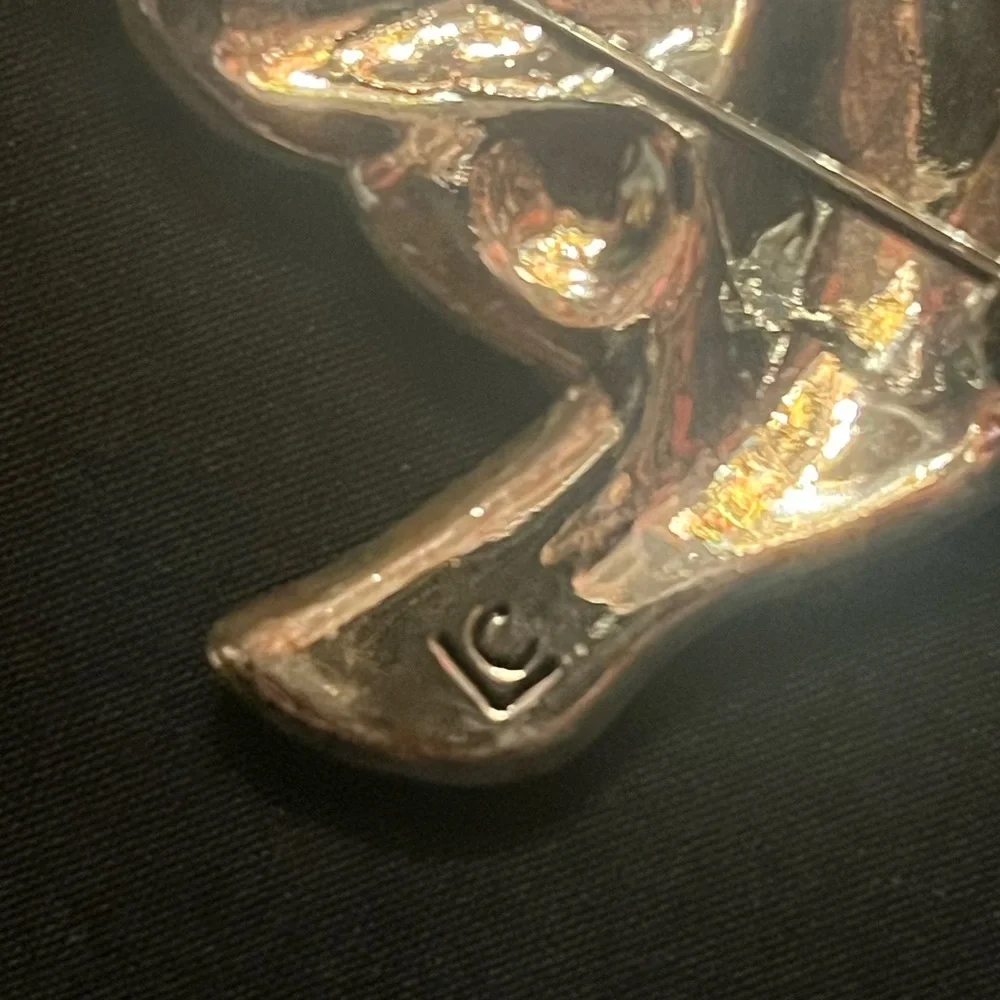 Liz Claiborne Beaded Dove Silver Tone Brooch